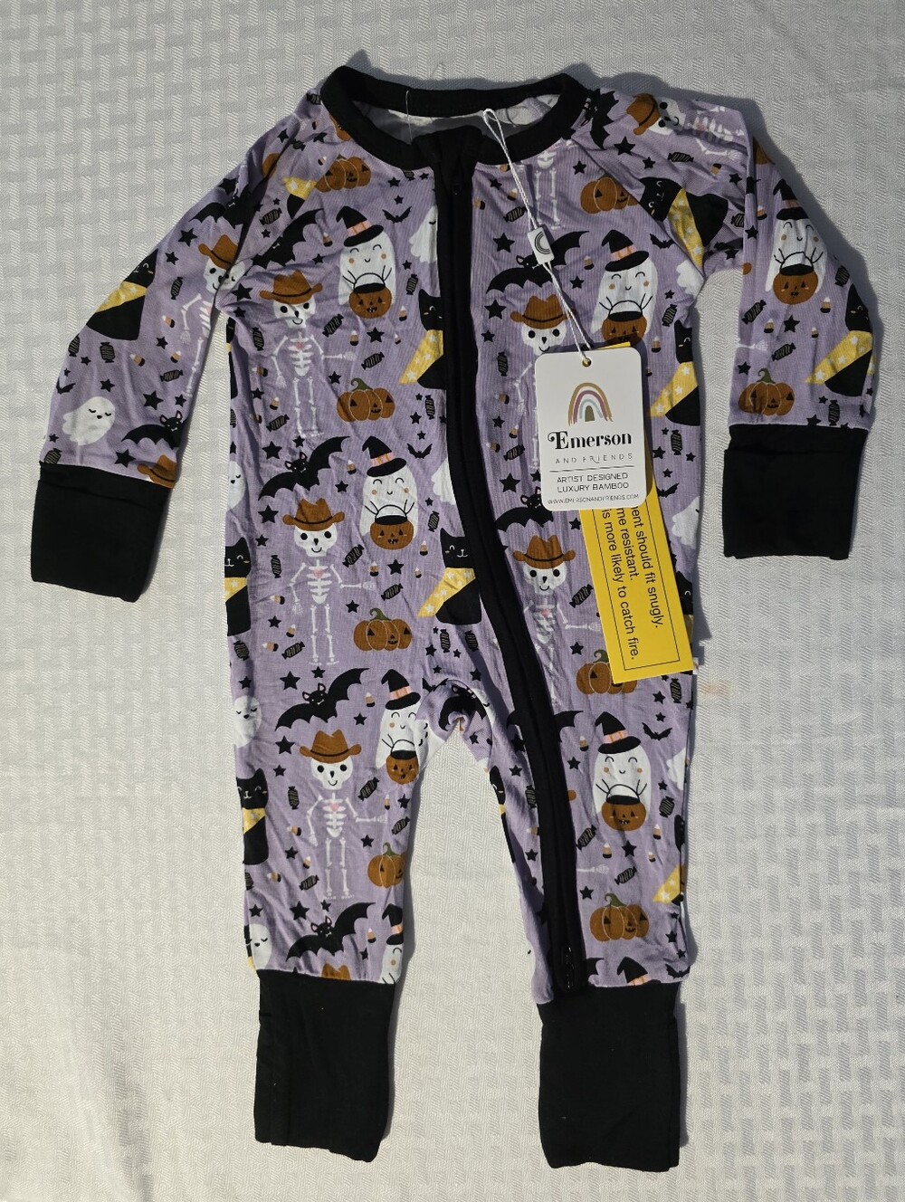 Luxury Bamboo Emerson & Friends Kids Halloween Skeleton & Pumpkin Pajamas
